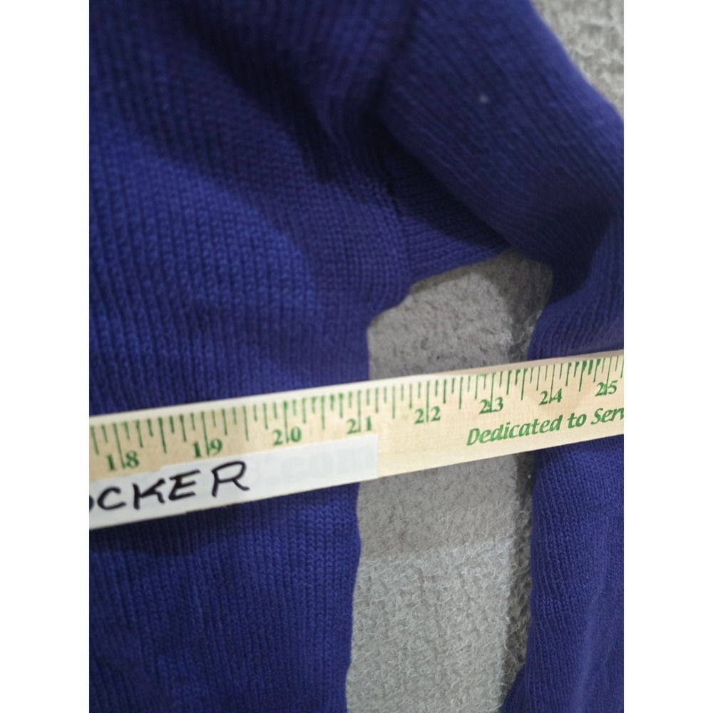 Brit.NY Blue 100% Cotton American Flag Knit Hoodie Sweater Medium Patriotic - Picture 7 of 10